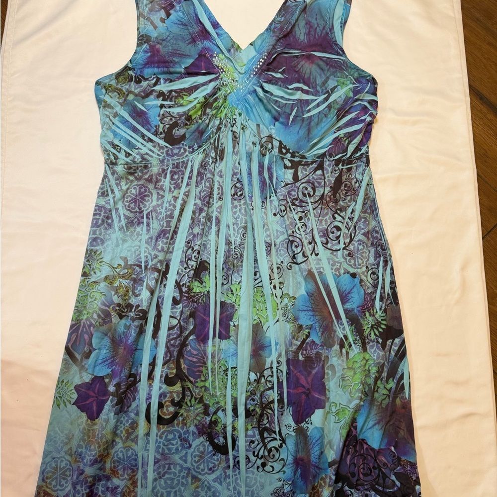 Style & Co. size medium blue mini dress - Picture 2 of 5